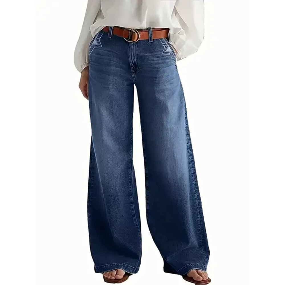 Wide Leg Stretch Jeans 4XL US 20 High Waist Denim Pants 70% Cotton Blend